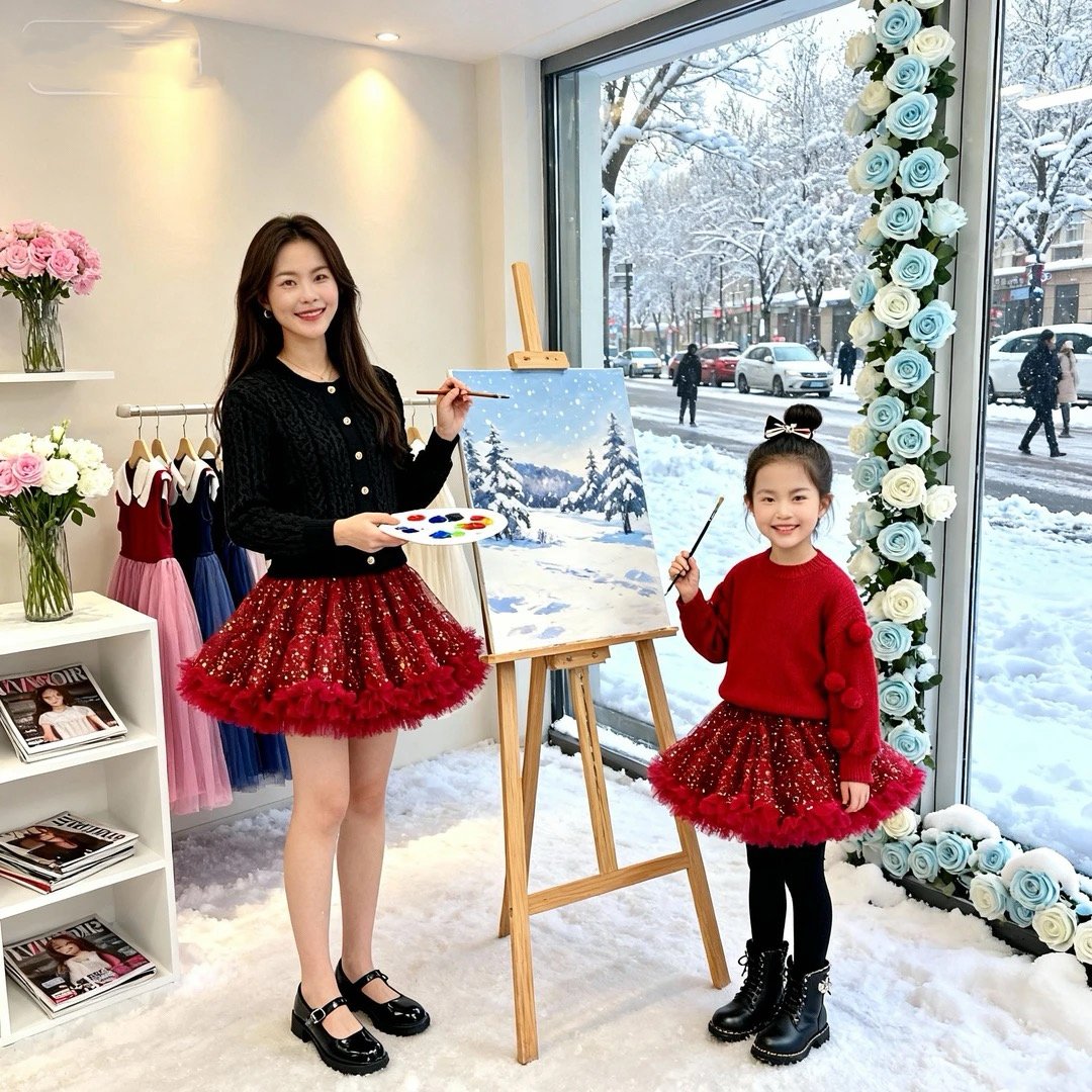 女童tutu裙秋冬限定半身蓬蓬裙女宝软网纱裙金色星空儿童半身裙