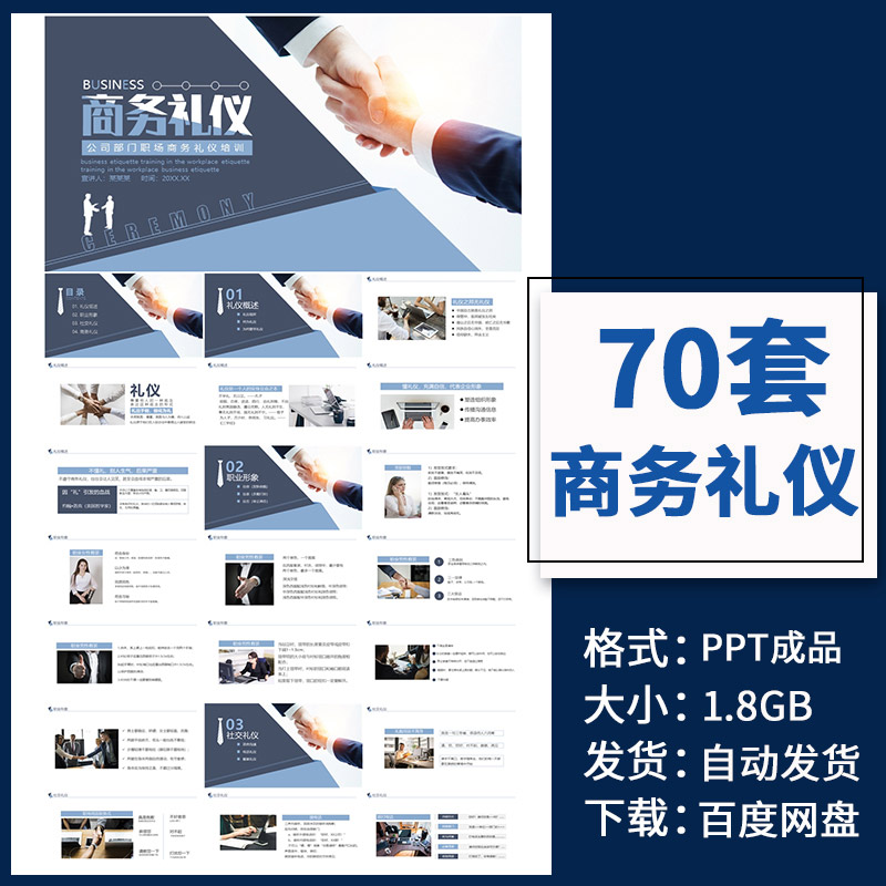 公司企业员工商务礼仪培训ppt课件模板待客会务微笑服务资料模板