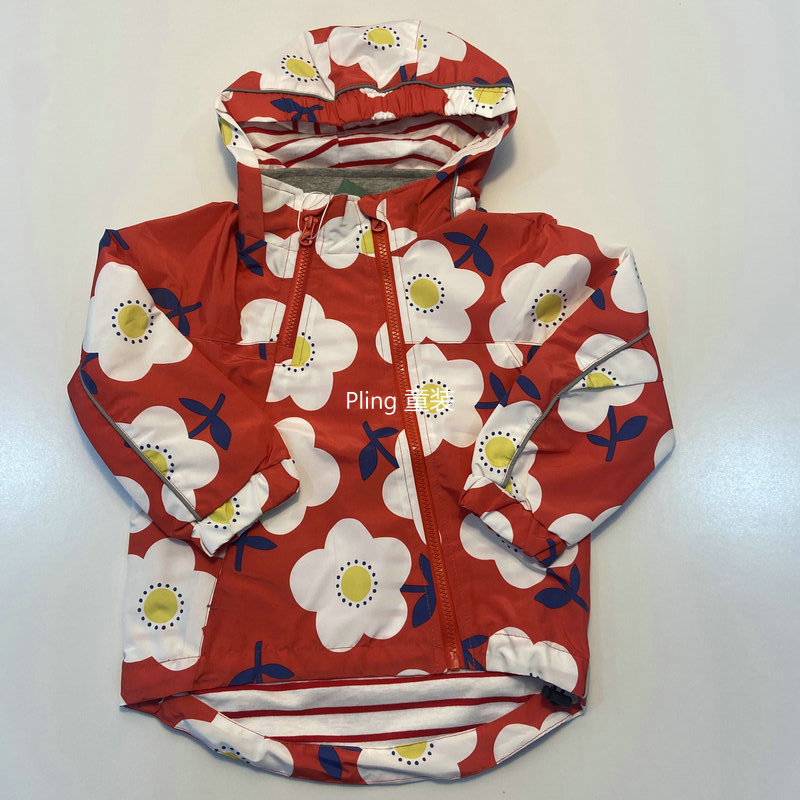 外贸儿童冲锋衣25秋季男女童户外防风防水外套宝宝洋气风衣拉链衫