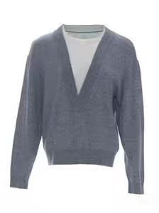 风笛2025冬专柜正品国内代购双领假两件羊毛衫1F45609060灰色899