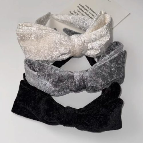 秋冬复古丝绒蝴蝶结发箍