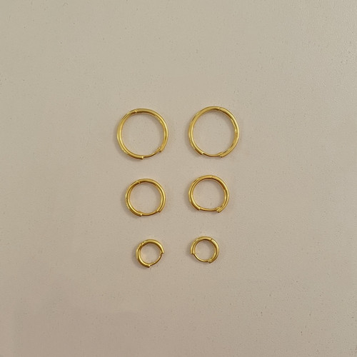 925银简约百搭素圈细圈耳环