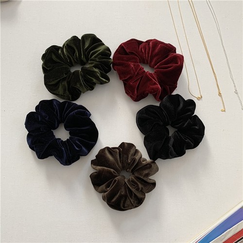 东大门现货韩国复古丝绒多色发圈