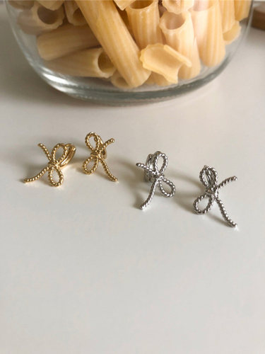 蝴蝶结小圈耳环耳饰合金