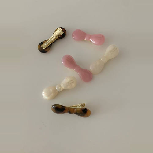 FRANCE可爱小巧圆乎乎蝴蝶结边夹