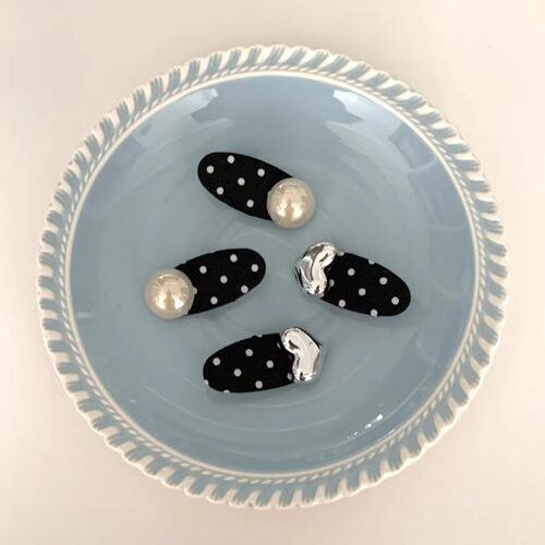 波点圆点珍珠爱心边夹刘海夹