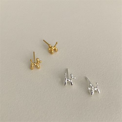 韩国ins925银小巧立体耳钉