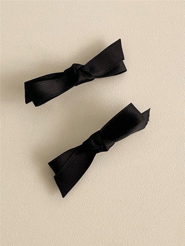 春夏缎面可爱蝴蝶结发夹边夹