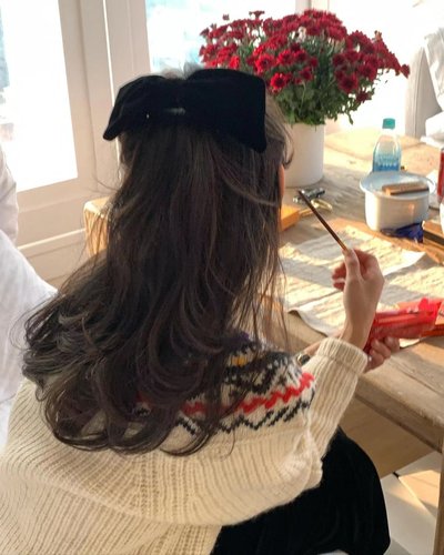 博主同款丝绒蝴蝶结发夹弹簧夹