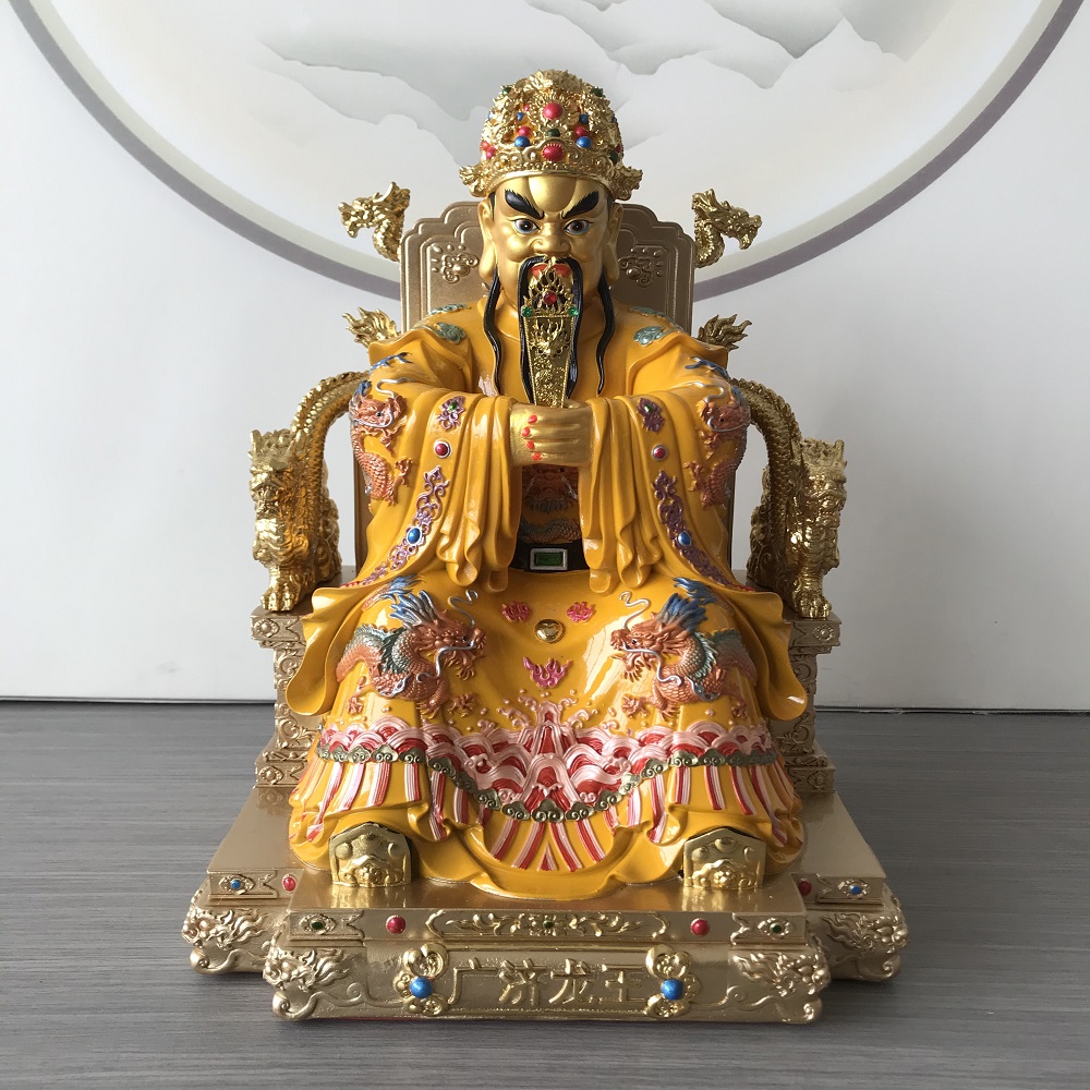 新款树脂广济龙王爷龙五爷佛像家用客厅供奉五爷神像桌面摆件