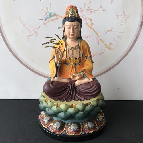 新款树脂彩绘观音菩萨神像摆件