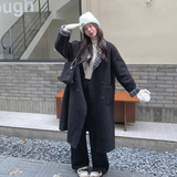 格纹两面穿羊羔毛呢大衣918-P185K268，女装毛呢外套，浙宝112