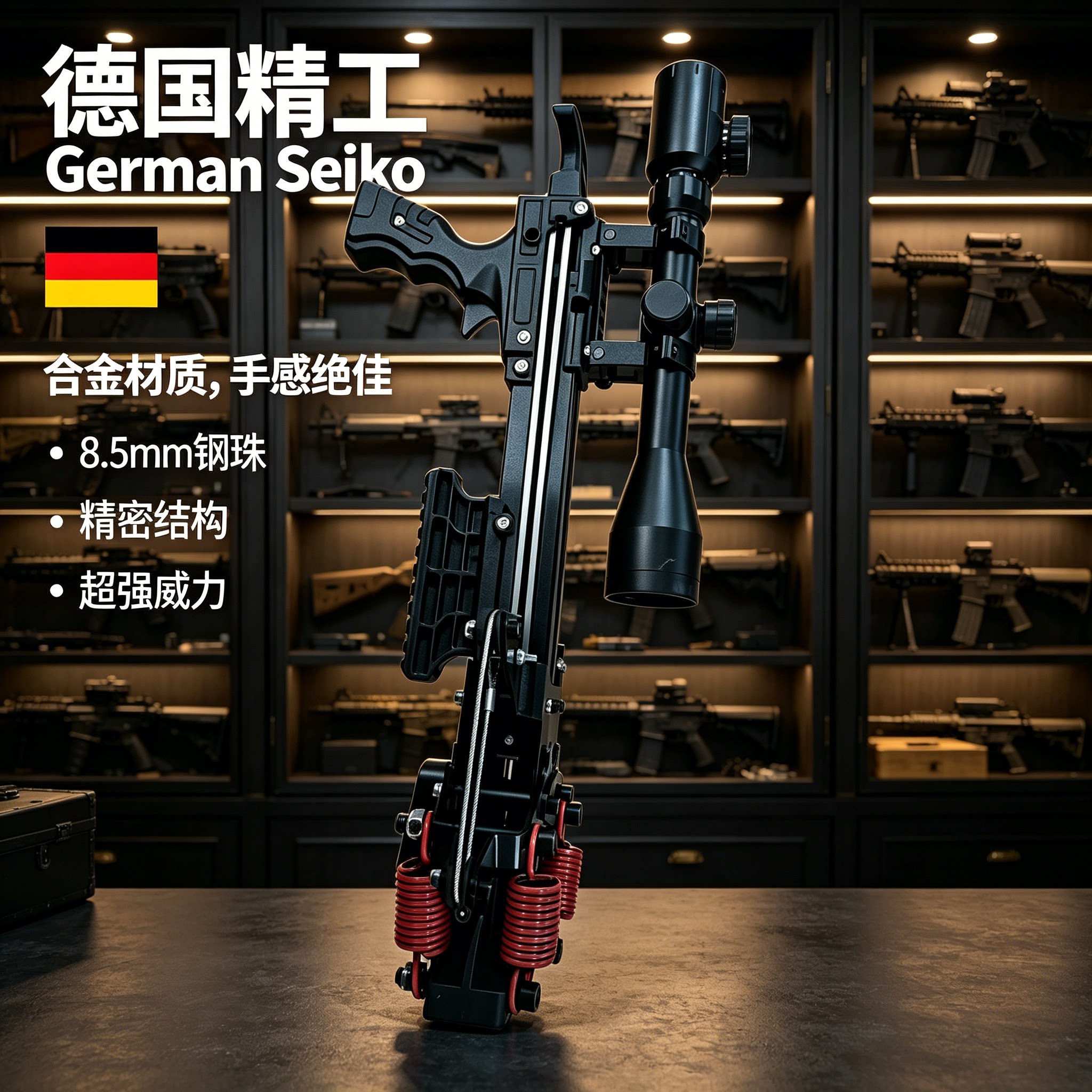 德国箭珠两用弹弓成年人专用高精度枪式复合弓大威力超远拉杆枪