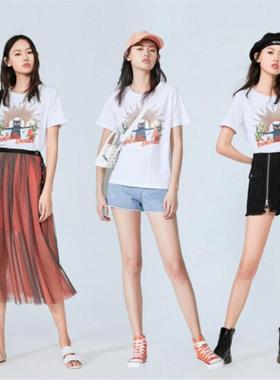 2021夏短袖宽松百搭A5DA82331个性创意小猫纹样针织衫A5DA8233181