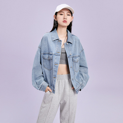 炸街现货春秋款ins潮风牛仔外套