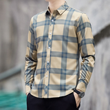 高级感衬衫男士长袖春秋季免烫抗皱帅气白色衬衣修身工装男寸，男装衬衫，奇怪漫猴工厂店