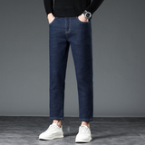 男士九分牛仔裤春秋时尚百搭修身直筒弹力裤子新款，男装牛仔裤，奇怪漫猴工厂店