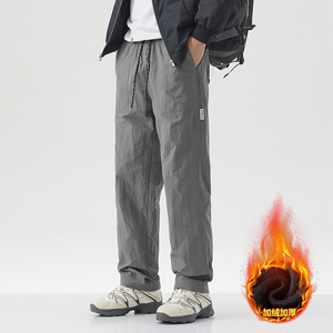 Y.M 美式运动长裤男宽松直筒2025秋冬加绒休闲垂感阔腿裤《限价69，男装休闲裤，奇怪漫猴工厂店