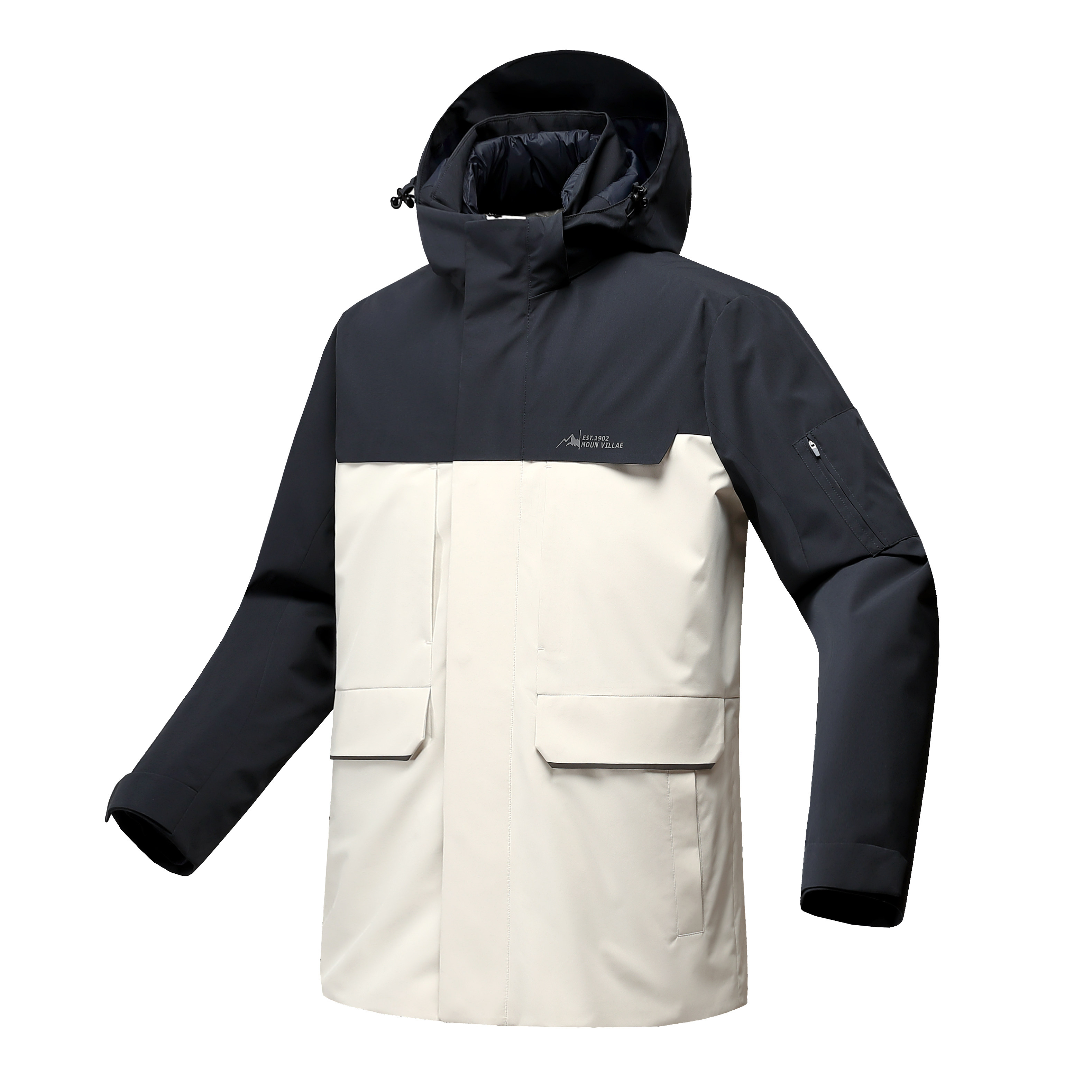 标羽绒服男款2025年新款冬季户外一衣三穿两件套内胆可脱外套男，男装羽绒服，奇怪漫猴工厂店