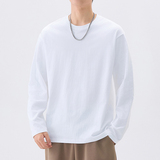 M-5XL棉100%长袖T恤男士春秋季2025新款纯棉圆领体恤打底衫男款，男装T恤，奇怪漫猴工厂店