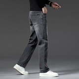 新款直筒牛仔裤男款宽松大码长裤秋冬季款潮流休闲弹力男士裤子，男装牛仔裤，奇怪漫猴工厂店
