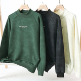 加绒加厚重磅男士冬季高领美式休闲长袖卫衣上班日常宽松潮流打底，男装卫衣，奇怪漫猴工厂店