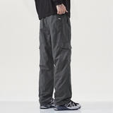 Y.M轻薄皱感工装冲锋裤男秋冬宽松直筒休闲冰丝运动长裤《限价69，男装休闲裤，奇怪漫猴工厂店