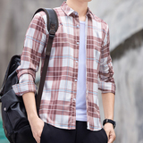 高级感衬衫男士长袖春秋季免烫抗皱帅气白色衬衣修身工装男寸，男装衬衫，奇怪漫猴工厂店