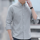 衬衫男长袖2026新款春秋季韩版潮流修身条纹男士衬衣男生长袖，男装衬衫，奇怪漫猴工厂店
