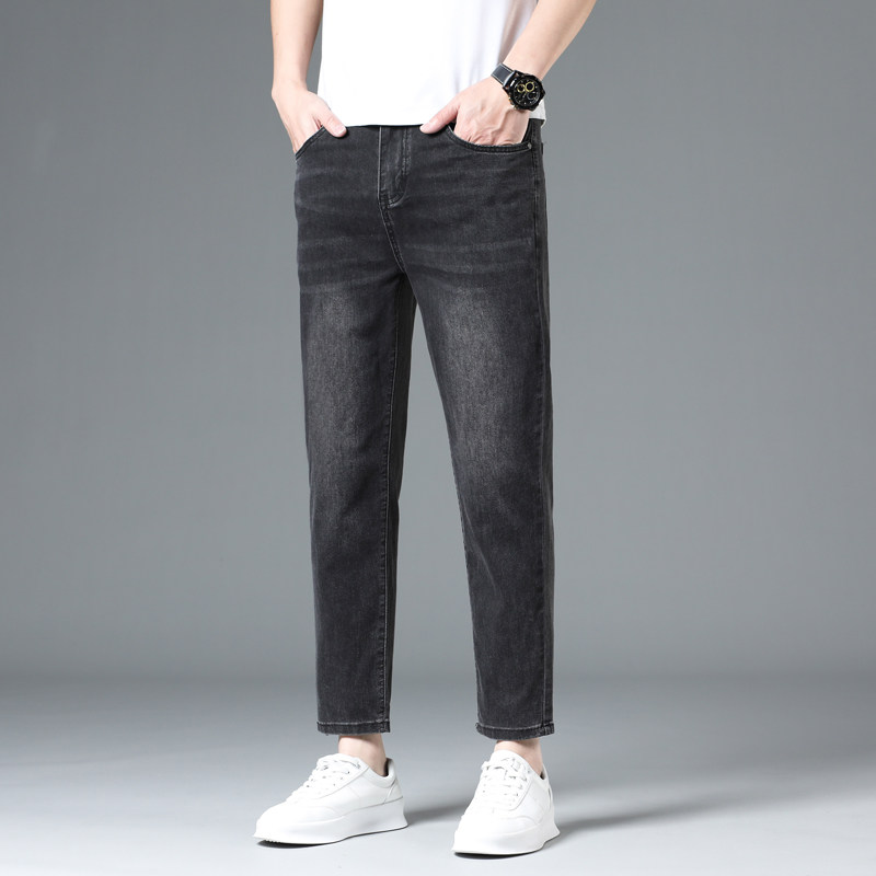 弹力薄款矮个子九分裤牛仔裤男士直筒修身八分春秋款男裤夏季，男装牛仔裤，奇怪漫猴工厂店