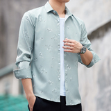 高级感衬衫男士长袖春秋季免烫抗皱帅气白色衬衣修身工装男寸，男装衬衫，奇怪漫猴工厂店