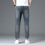 2026春夏季薄款九分牛仔裤男士合身直筒百搭弹力休闲八分裤，男装牛仔裤，奇怪漫猴工厂店