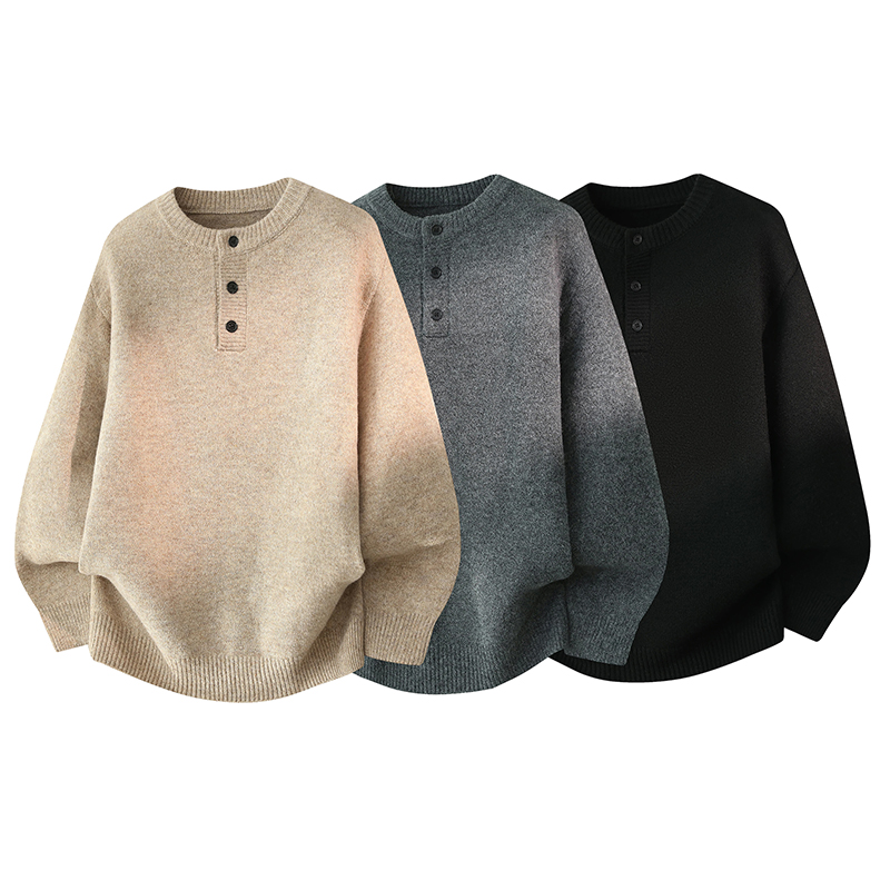 数据羊毛衫亨利领毛衣，男装T恤，奇怪漫猴工厂店