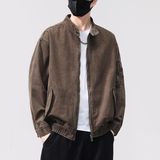 Q2025年新款高端复古纯棉工装夹克男士春秋款袖子宽松立领上衣外，男装夹克，奇怪漫猴工厂店