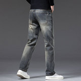 弹力男生秋冬季2025新款弹力休闲潮流百搭直筒宽松牛仔裤男大码，男装牛仔裤，奇怪漫猴工厂店