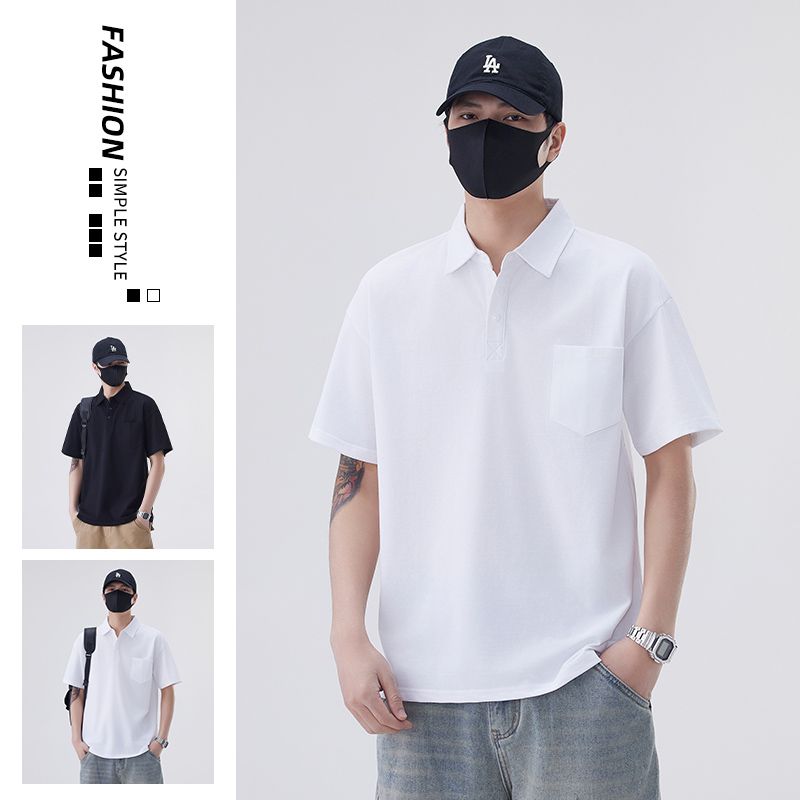 Q100%棉2025春夏新款短袖T恤翻领POLO衫可二开，男装Polo衫，奇怪漫猴工厂店