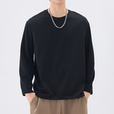 M-5XL棉100%长袖T恤男士春秋季2025新款纯棉圆领体恤打底衫男款，男装T恤，奇怪漫猴工厂店