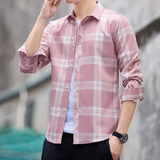 高级感衬衫男士长袖春秋季免烫抗皱帅气白色衬衣修身工装男寸，男装衬衫，奇怪漫猴工厂店