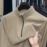 抖音POLO领长袖休闲秋季休闲男士T恤秋季舒适圆领百搭，男装T恤，奇怪漫猴工厂店