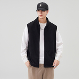 摇粒绒立领马甲男拉链秋冬季加绒加厚双面奥粒绒无袖开衫外套背心，男装棉衣，奇怪漫猴工厂店