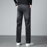 男士灰色牛仔裤2026秋冬季宽松直筒长裤弹力舒适休闲裤春秋，男装牛仔裤，奇怪漫猴工厂店