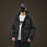 新标2025冬新款男女同款户外工装羽绒服大口袋连帽加厚派克外套，男装羽绒服，奇怪漫猴工厂店