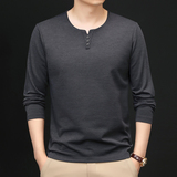 抖音V领长袖休闲秋季休闲男士T恤秋季舒适圆领百搭，男装T恤，奇怪漫猴工厂店