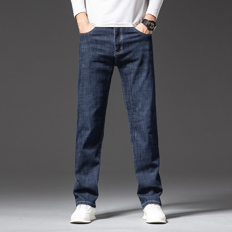 1857弹力宽松直筒牛仔裤大码男士裤子口袋印花款，男装牛仔裤，奇怪漫猴工厂店