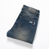 新款高端九分牛仔裤防盗拉链袋男春秋季潮牌直筒修身休闲直脚裤子，男装牛仔裤，奇怪漫猴工厂店