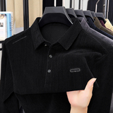 抖音POLO领长袖休闲秋季休闲男士T恤秋季舒适圆领百搭，男装T恤，奇怪漫猴工厂店