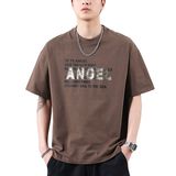 Qcity潮牌美式230g高密针织宽松印花时尚百搭男款T短袖，男装T恤，奇怪漫猴工厂店