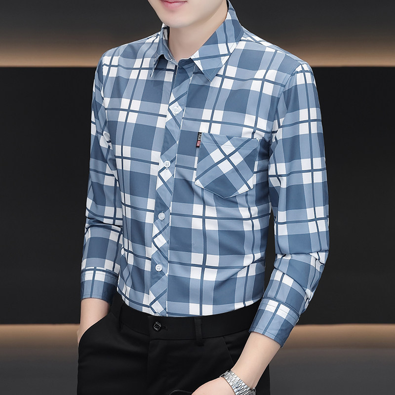 2026新款长袖衬衫男士春夏季凉感抗皱免烫青年百搭商务，男装衬衫，奇怪漫猴工厂店
