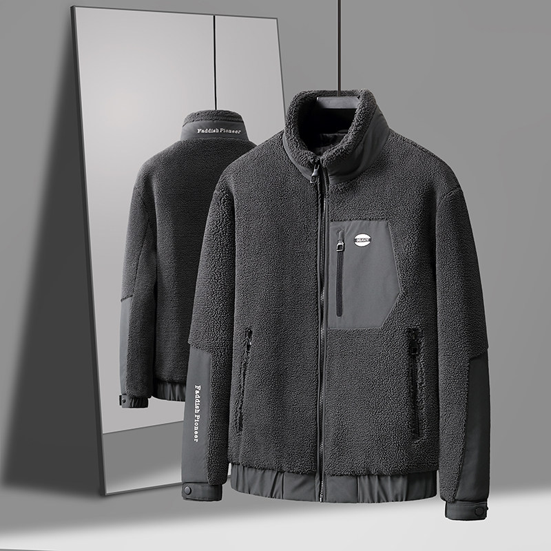 夹克男标羽绒内胆加厚户外内搭保暖保暖服装立领摇粒绒外套男，男装羽绒服，奇怪漫猴工厂店