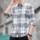 高级感衬衫男士长袖春秋季免烫抗皱帅气白色衬衣修身工装男寸，男装衬衫，奇怪漫猴工厂店